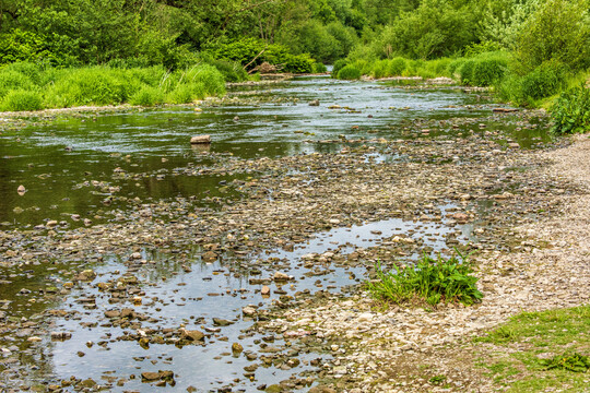 Nebenrinne der Ruhr bei Niedrigwasserfhrung