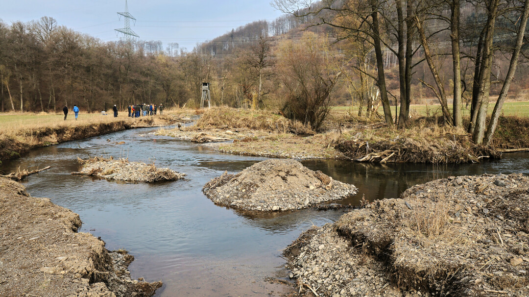 Germany is still dragging its feet on the implementation of the EU Water Framework Directive. Even at the end of the third management cycle and approaching the final deadline of 2027, the German Environment Agency expects that only 18% of the length of surface waters will achieve at least a good ecological status. The NRR must provide additional impetus here. The photo shows a newly revitalized section of the river Diemel near Marsberg-Giershagen (North Rhine-Westphalia) which has had the positive effect of raising the groundwater level in the floodplain by 0.51.5 meter. 