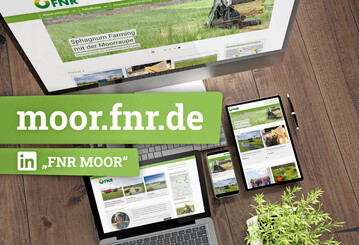 Das neue Themenportal moor.fnr.de und die LinkedIn Fokusseite FNR Moor informieren zum Moorbodenschutz.