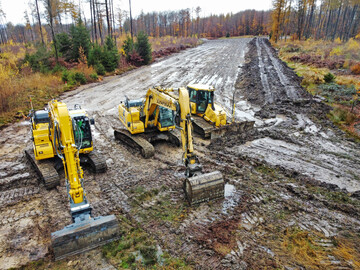 Baustelle einer Windenergieanlage im Reinhardswald