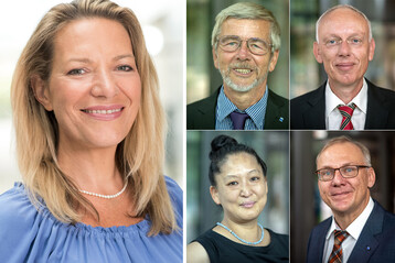 Die Bremer Meeresbiologin Prof. Dr. Antje Boetius (l.) und ein interdisziplinres Abwasser-Expertenteam aus Leipzig (o.v.l.: Dipl.-Ing. Wolf-Michael Hirschfeld, Dr. Manfred van Afferden, Dr. Mi-Yong Lee, Prof. Dr. Roland A. Mller) teilen sich in diesem Jahr je zur Hlfte den Deutschen Umweltpreis der Deutschen Bundesstiftung Umwelt (DBU).
