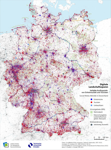 Karte: Digitale Spuren in der Landschaft