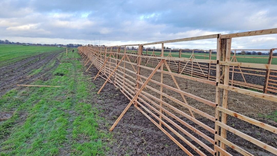 Hordengatter zum Schutz einer neu gepflanzten Feldhecke