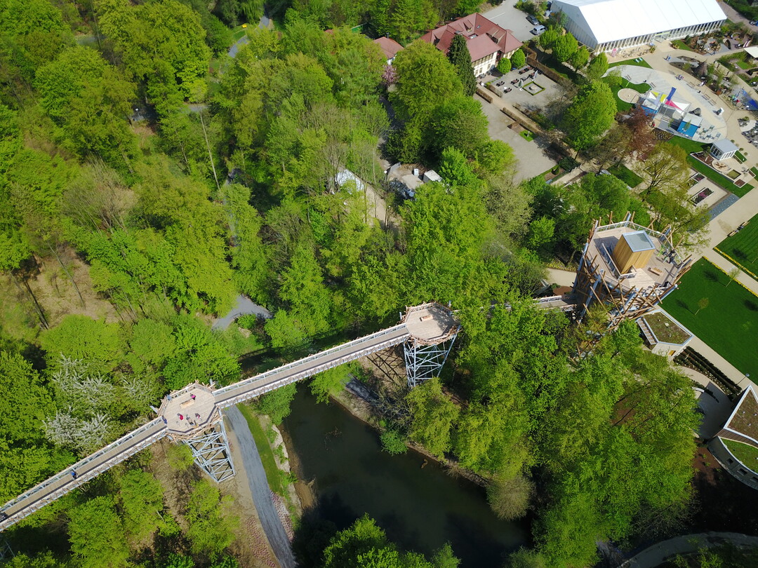 Baumwipfelpfade (hier auf der niedersächsischen Landesgartenschau Bad Iburg) sind Publikumsmagnete.Das soll auch die Anlage in Lüneburg werden, an die der erste Förderbescheid erging.