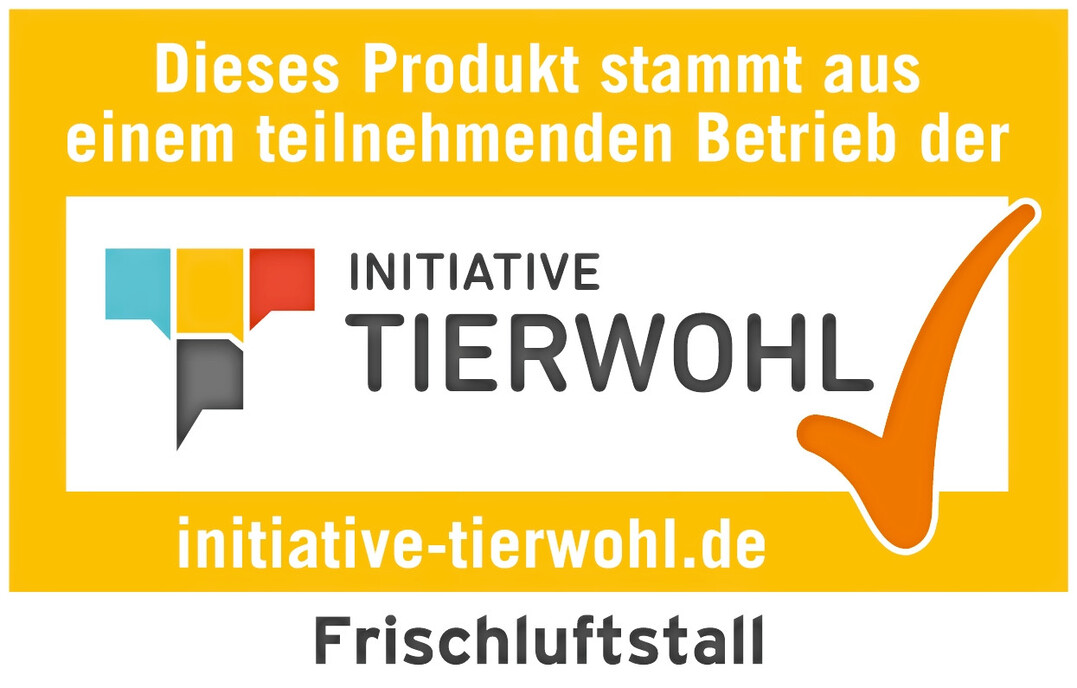 Neues Programmsiegel der Initiative Tierwohl der Haltungsform Stufe 3 "Frischluftstall".