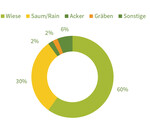 Abb. 4: Verteilung aufgewerteter und neu angelegter Flächen auf Lebensraumtypen
in den Einzelprojekten von NATÜRLICH BAYERN
