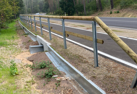 Leiteinrichtungen führen Amphibien zu den Durchlässen und ermöglichen eine sichere Überquerung der Straße.