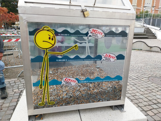 Zigarettenstummel-Sammelaktion in Meran