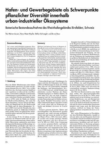 Hafen und Gewerbegebiete als Schwerpunkte pflanzlicher Diversität