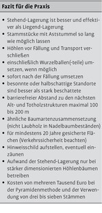 Totholz stehend lagern – eine sinnvolle Kompensationsmaßnahme?