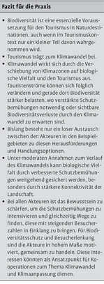 Biologische Vielfalt und Klimawandel als Herausforderung für Tourismusdestinationen