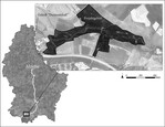 Abb. 1: Lage und Abgrenzung des Untersuchungsgebiets „Dumontshaff“ in Luxemburg.