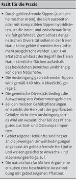 Anforderungen an die Verwendung gebietseigener Gehölze