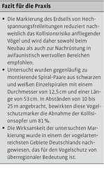 Wirksamkeit von Vogelschutzmarkierungen an einer 380-kV-Freileitung im Nationalpark Unteres Odertal