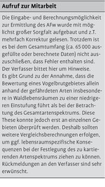 Bewertung von Vogelbrutgebieten