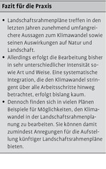 Berücksichtigung des Klimawandels in der Landschaftsrahmenplanung