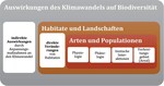 Abb. 1: Ebenen der Auswirkungen des Klimawandels auf die Biodiversität.Levels of effects of the climate change on biodiversity.