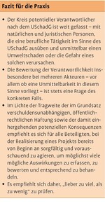 Die Verantwortlichkeit nach dem Umweltschadensgesetz