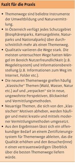 Qualität von Themenwegen in Schutzgebieten am Beispiel Österreichs