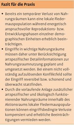 Temporärer und permanenter Nahrungsraumverlust für Fledermäuse
