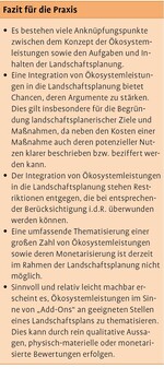 Ökosystemleistungen in der kommunalen Landschaftsplanung