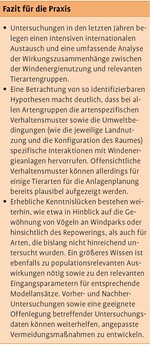 Auswirkungen der Windenergie auf Tierarten