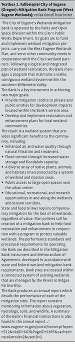 Upside down – Weiterentwicklung von US-amerikanischen Konzepten zur naturhaushaltlichen Kompensation