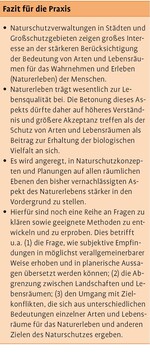 Wahrnehmen und Erleben von Arten und Lebensräumen