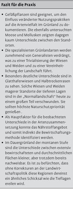 Die Artenvielfalt des durchschnittlichen Dauergrünlands der Schweiz