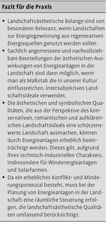 Energiewende und Landschaftsästhetik
