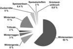 Abb. 6: Durch Energiepflanzen ersetzte Kulturen in Prozent (Grundgesamtheit 2329 ha Ackerland, 76 befragte Betriebe).