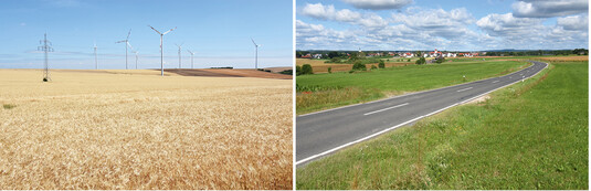 <strong>Abb. 1: </strong>Grorumige Landschaftsbildbewertungen erleichtern die Bewertung verschiedenartiger Landschaftsrume nach einheitlichen Standards.
