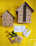 5 Kleine Nisthilfen für Wildbienen machen auf Arten aufmerksam.