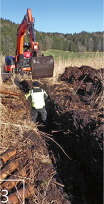 3 Rückbau von Ton-Drainagerohren in einer teilweise brachgefallenen Feuchtwiese