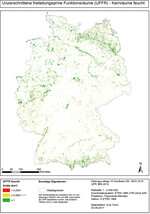 <strong>Abb. 5: </strong>Unzerschnittene freileitungsarme Funktionsräume – Kernräume feucht. Undissected functional areas with few overhead lines – core areas moist.