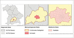 Abb. 5: Die Abbildung zeigt bespielhaft die drei urbanen Skalenebenen für München. Links: München liegt in Oberbayern (NUTS2-Ebene), das in 23 Landkreise beziehungsweise kreisfreie Städte (NUTS3-Ebene) unterteilt ist. Mitte: Das funktionale Stadtgebiet (FUA) deckt gleichzeitig die Metropolregion ab. München ist die Kernstadt. Rechts: Die städtische Skale besteht aus der Kernstadt und kann auf zum Beispiel Stadtteilebene weiter skaliert werden (eigene Darstellung, angelehnt an Maes et al. 2016: 64).