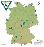 3 Übersichtskarte der 21 Untersuchungsstandorte von DINA