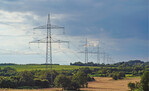 Abb. 1: Freileitungen weisen aufgrund der Leiterseile und des Erdseils für Vögel ein Tötungsrisiko durch Leitungskollision auf.