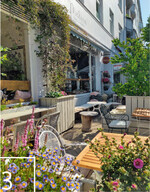 3 Etwas Natur geht überall, selbst auf der winzigen Café-Terrasse von MalinaStories in der Innenstadt Hamburgs.