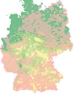Verbreitung der Großen Goldschrecke (Chrysochraon dispar) in Deutschland. Dargestellt sind alle Nachweise seit 1990 (Stand: 5. Mai 2020).
