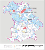 <strong>Abb. 1: </strong>Räumliche Verteilung der ILE-Prozesse in Bayern (Darstellung auf Grundlage von Geobasisdaten der Bayerischen Vermessungsverwaltung sowie Daten der Bayerischen Verwaltung für Ländliche Entwicklung). Spatial distribution of processes of IRD in Bavaria and location of case studies. (Source: Geodata from the Bavarian Administration of Surveying as well as Data from the Bavarian Administration of Rural Development).