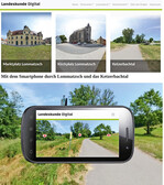 Abb. 2: „Home“. Webauftritt des Forschungsvorhabens „Landeskunde Digital“ mit Zugang zum Panorama „Ketzerbachtal“. Quelle: www.landeskunde-digital.det