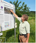 7 GeoPark-Infotafeln am Erlebniswanderweg des Obst-, Garten-, und Weinbauvereins Rohrbach informieren über die Arbeit des HBS.