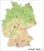 Abb. 3: Nachweise von Goldschakalen in Deutschland.