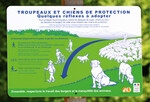 Abb. 8: Beispiel eines Hinweisschilds aus Frankreich, das für Wanderer und Radfahrer darüber informiert, wie sie sich bei der Begegnung mit einem Herdenschutzhund verhalten sollten.