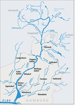 <strong>Abb. 1: </strong>Karte des Bearbeitungsgebiets der Alster. Map of the planning area of the Alster River.