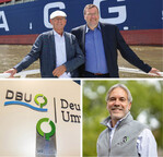 Träger des Deutschen Umweltpreises 2022 der DBU: die beiden Ingenieure Friedrich Mewis (oben links) und Dirk Lehmann sowie der Biologe Christof Schenck (unten)