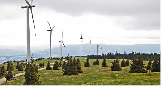 Abb. 1: Teilansicht des Windparks Steinriegel. 