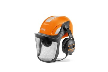 Das Helmset STIHL ADVANCE X-Vent ProCOM kombiniert den Tagekomfort und die Schutzfunktion des bewhrten Premium-Helms mit dem innovativen Kommunikations-Gehrschutz ADVANCE ProCOM.