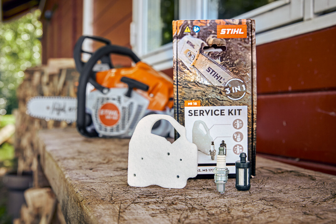   Mit Luftfilter, Zndkerze und Kraftstofffilter enthalten die spezifisch auf die verschiedenen Gerte abgestimmten Stihl Service Kits alle wesentlichen Komponenten fr einfache Standard-Wartungen.